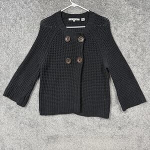 Eight Eight Eight Cardigan Jacket Womens Large Gray Waffle Knit Boho Whimsigoth